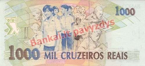 1000 Cruzeiros Reaisų banknoto galinė pusė