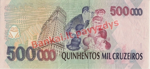 500000 Cruzeirų banknoto galinė pusė