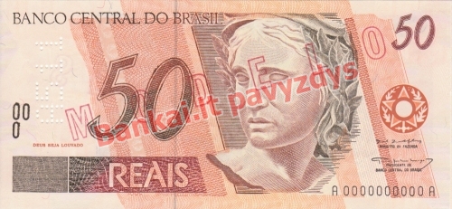 50 Reais banknoto priekinė pusė