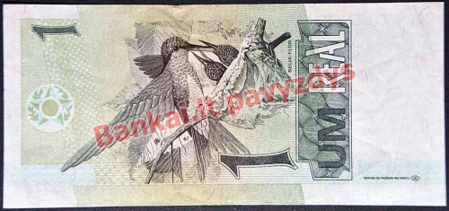 1 Rialio banknoto galinė pusė