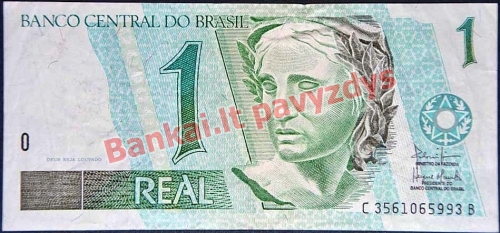 1 Rialio banknoto priekinė pusė