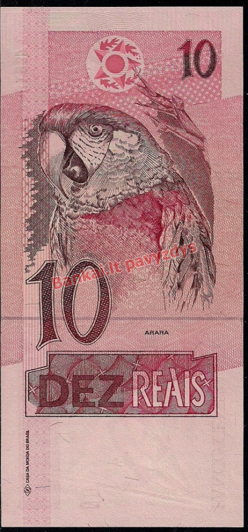 10 Reais banknoto galinė pusė
