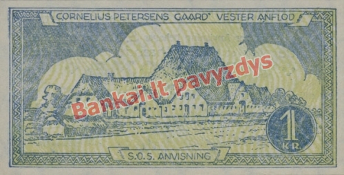 1 Kronos banknoto galinė pusė