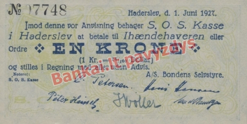 1 Kronos banknoto priekinė pusė