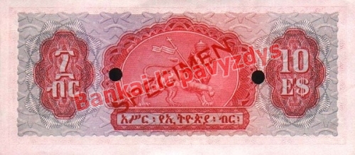 10 Dolerių banknoto galinė pusė