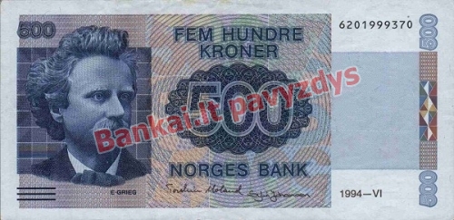 500 Kronų banknoto priekinė pusė