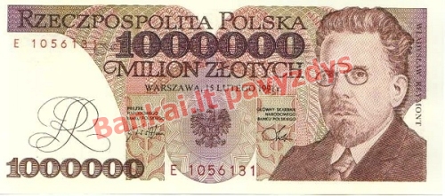1000000 Zlotų banknoto priekinė pusė