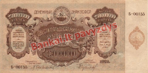 100000000 Rublių banknoto galinė pusė