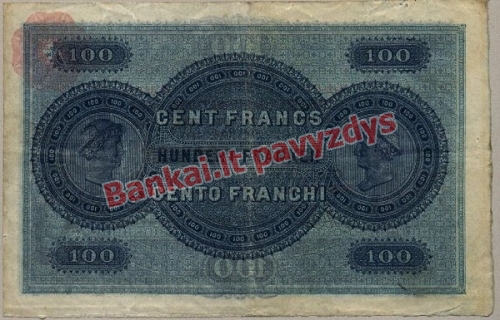 100 Frankų banknoto galinė pusė