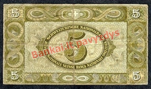 5 Frankų banknoto galinė pusė