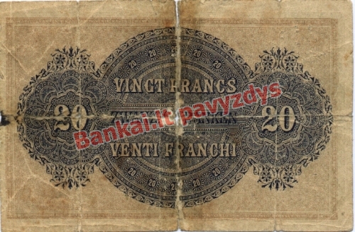 20 Frankų banknoto galinė pusė