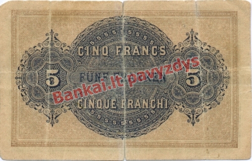 5 Frankų banknoto galinė pusė