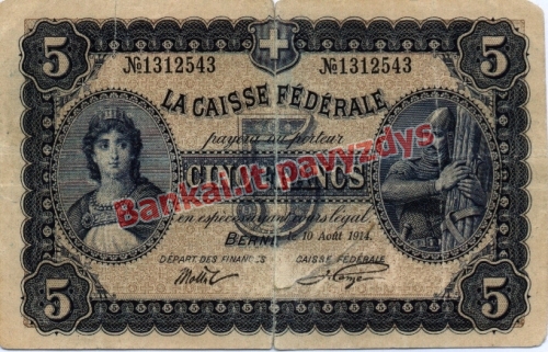 5 Frankų banknoto priekinė pusė