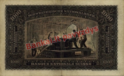 1000 Frankų banknoto galinė pusė
