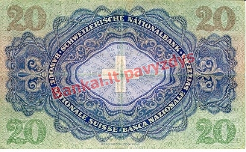 20 Frankų banknoto galinė pusė