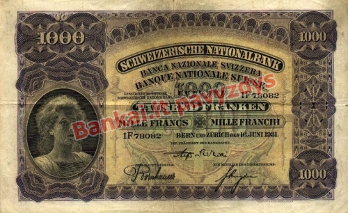 1000 Frankų banknoto priekinė pusė