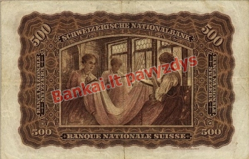 500 Frankų banknoto galinė pusė