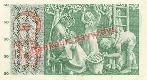 50 Frankų banknoto galinė pusė