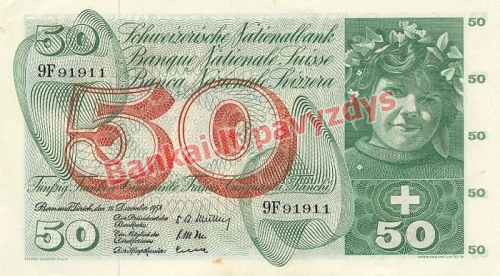 50 Frankų banknoto priekinė pusė