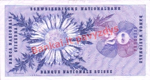 20 Frankų banknoto galinė pusė