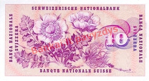 10 Frankų banknoto galinė pusė