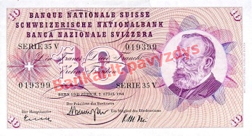 10 Frankų banknoto priekinė pusė