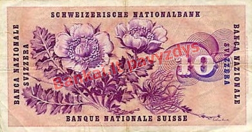 10 Frankų banknoto galinė pusė