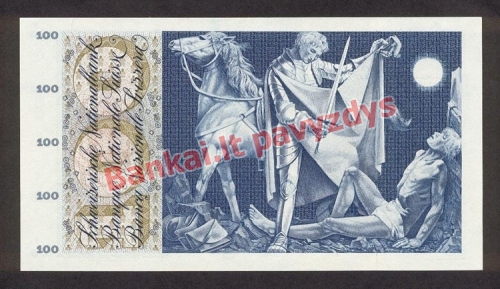 100 Frankų banknoto galinė pusė