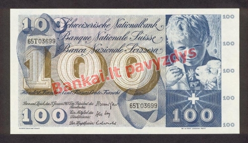 100 Frankų banknoto priekinė pusė