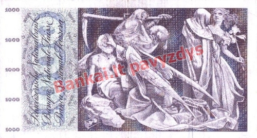 1000 Frankų banknoto galinė pusė