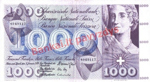 1000 Frankų banknoto priekinė pusė