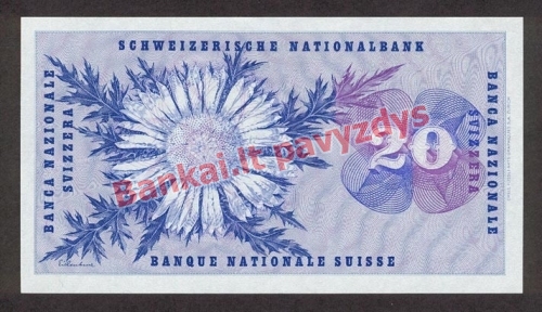 20 Frankų banknoto galinė pusė