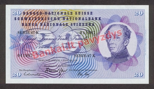 20 Frankų banknoto priekinė pusė