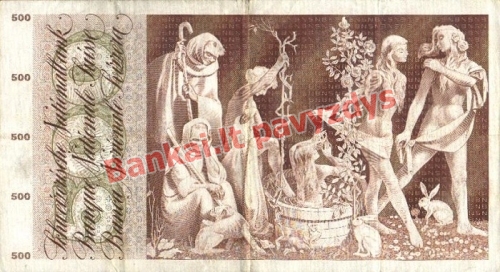500 Frankų banknoto galinė pusė
