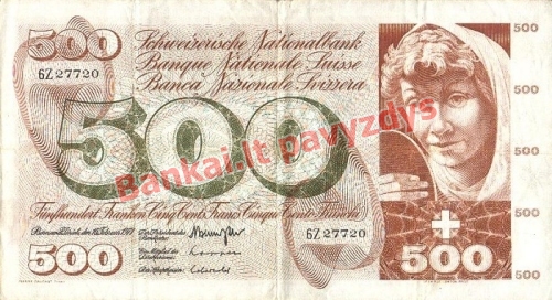 500 Frankų banknoto priekinė pusė