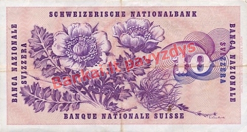 10 Frankų banknoto galinė pusė