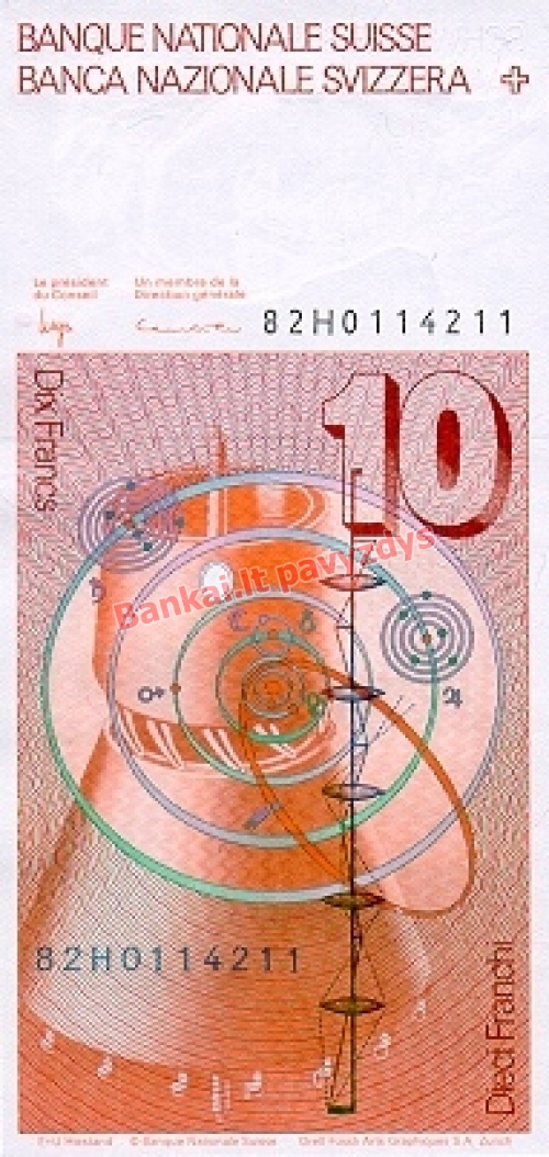 10 Frankų banknoto galinė pusė