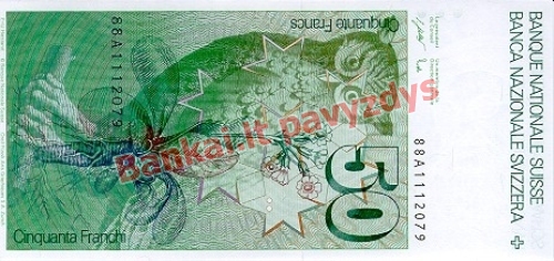 50 Frankų banknoto galinė pusė
