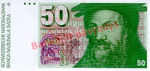 50 Frankų banknoto priekinė pusė