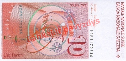 10 Frankų banknoto galinė pusė