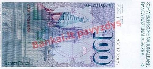 100 Frankų banknoto galinė pusė