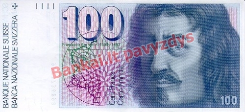 100 Frankų banknoto priekinė pusė