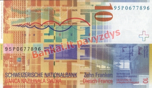 10 Frankų banknoto galinė pusė