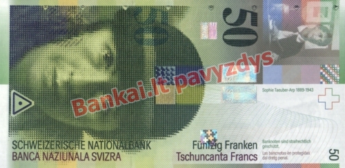 50 Frankų banknoto priekinė pusė