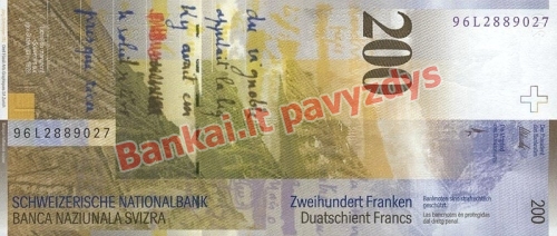 200 Frankų banknoto galinė pusė