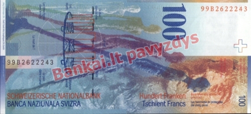 100 Frankų banknoto galinė pusė