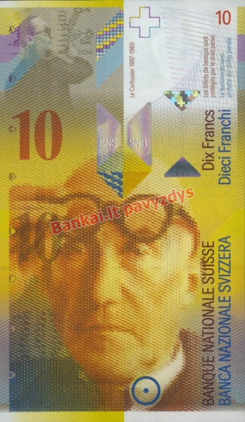 10 Frankų banknoto priekinė pusė