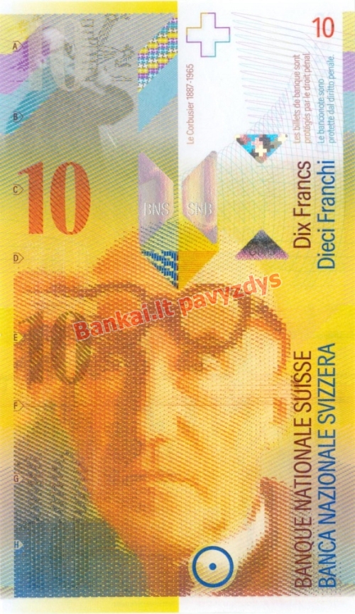10 Frankų banknoto priekinė pusė