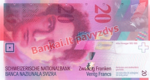 20 Frankų banknoto priekinė pusė