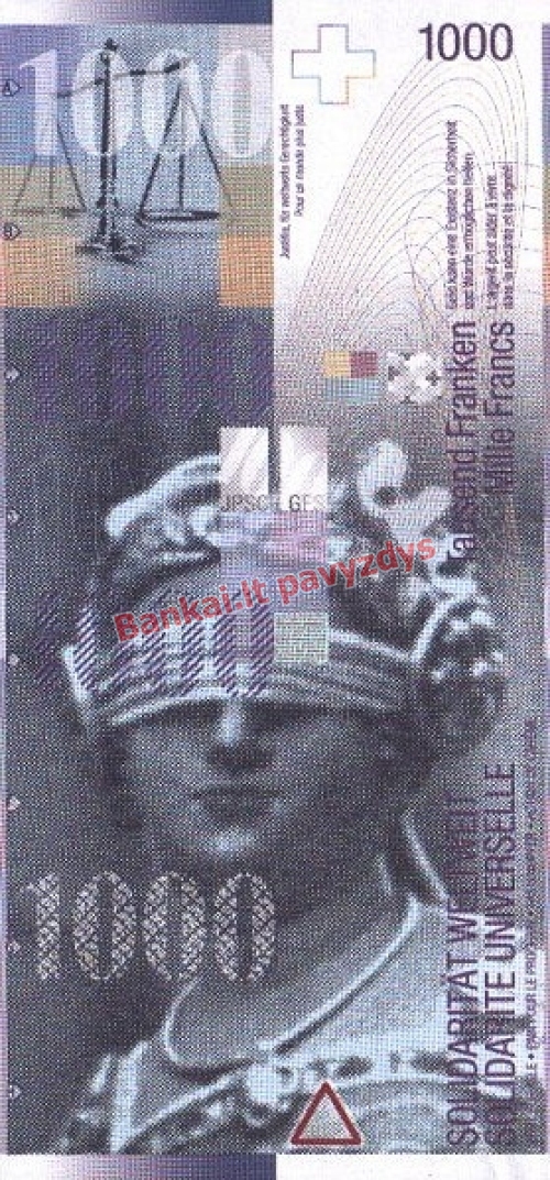 1000 Frankų banknoto priekinė pusė